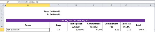 commitment fee calculator